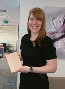 Kayla Wood with her new iPad Mini