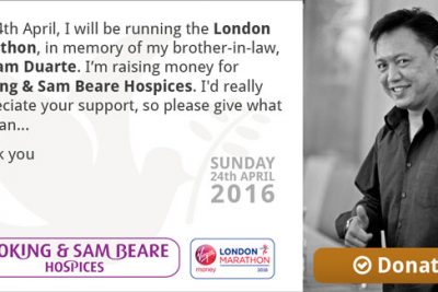 I’m running the London Marathon this weekend
